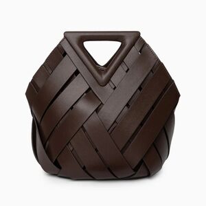 Dark Brown Woven Handbag by Verano Hill